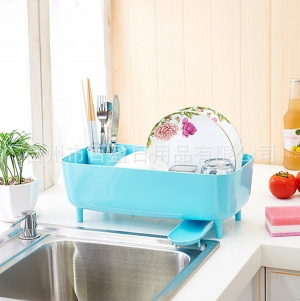 批发创意厨房置物架 塑料加厚滴水碗碟收纳架 滤水沥水碗架送海绵